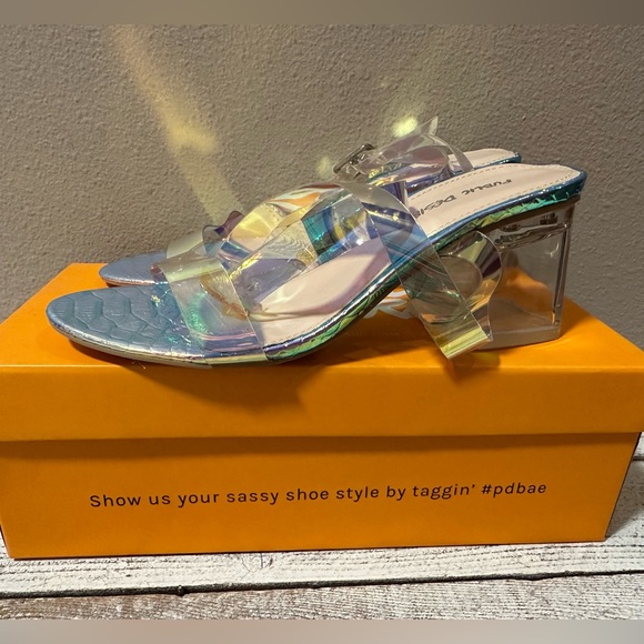Public Desire Afternoon Iridescent Sandal - NIB - Picture 2 of 8